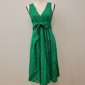 Eliza J Green Textured Midi Dress